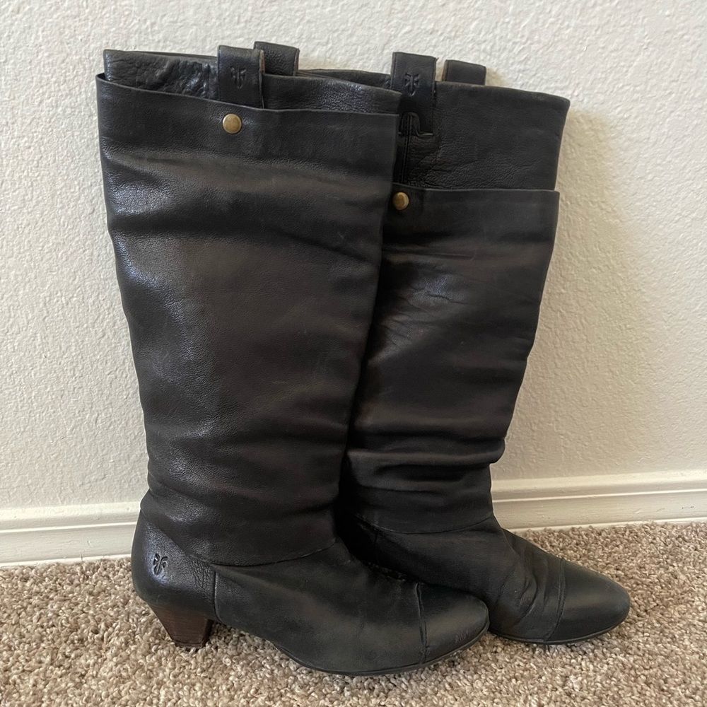 🖤Frye Jenny Double Black Leather Boots🖤
